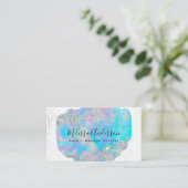 Holographic Opal Stone Glitzer Marble Visitenkarte (Stehend Vorderseite)