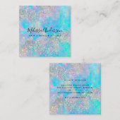 Holographic Opal Stone Glitzer Quadratische Visitenkarte (Vorne/Hinten)