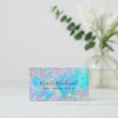 Holographic Opal Stone Glitzer Visitenkarte (Stehend Vorderseite)