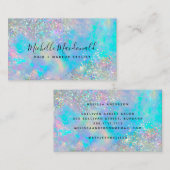 Holographic Opal Stone Glitzer Visitenkarte (Vorne/Hinten)