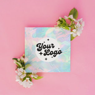Holographic Opal Stone Logo Quadratische Visitenkarte