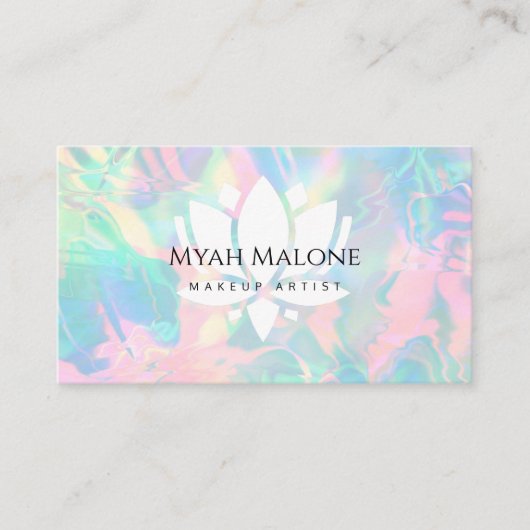 Holographic Opal Stone lotus Visitenkarte (Vorderseite)