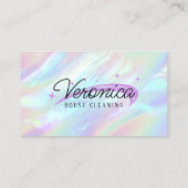 Holographic Opal Stone Maid House Reinigung Visitenkarte (Rückseite)
