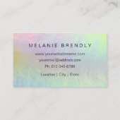 Holographic Opal Stone Minimalistische Visitenkart Visitenkarte (Rückseite)