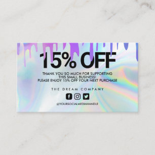 Holographic Paint Tropfen Trendy Discount Vielen D Visitenkarte