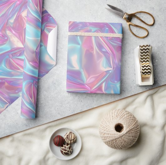 Holographic Pastel Iridescent Geschenkpapier (Kunsthandwerk)