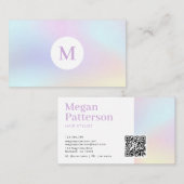 Holographic Pastel Iridescent Hair Stylist Visitenkarte (Vorne/Hinten)