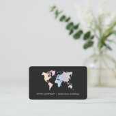 Holographic Pastel World Map Global Travel Agent Visitenkarte (Stehend Vorderseite)