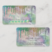 Holographic Pearl Glitzer Tropfens Modern Hearts Treuekarte (Vorne/Hinten)