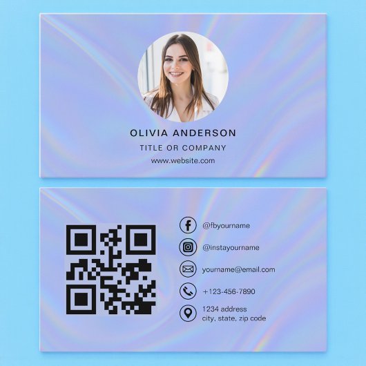 Holographic Photo with QR Code Social Media Visitenkarte