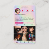 Holographic Pink Instagram Modern Visitenkarte (Vorderseite)