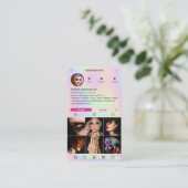 Holographic Pink Instagram Modern Visitenkarte (Stehend Vorderseite)