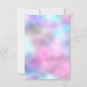 Holographic Pink Makeup Brautparty Sweet 16. Einladung (Rückseite)