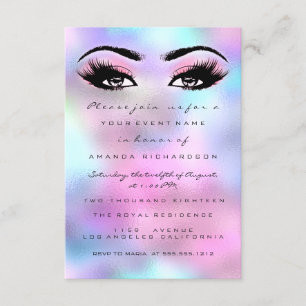 Holographic Pink Makeup Brautparty Sweet 16. Einladung