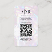 Holographic Pink Pearl Instagram Modern Visitenkarte (Rückseite)