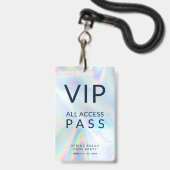 Holographic Pool Party VIP All Access Pass Event Ausweis (Vorderseite mit Lanyard)