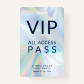 Holographic Pool Party VIP All Access Pass Event Ausweis (Rückseite)