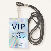 Holographic Pool Party VIP All Access Pass Event Ausweis (Vorderseite mit Schlüsselband)