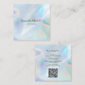 Holographic QR Code Beautician Salon Handmade Quadratische Visitenkarte (Vorne/Hinten)