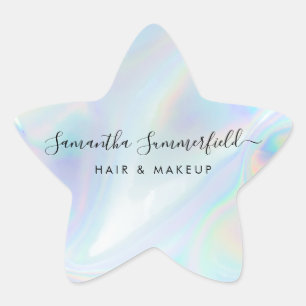 Holographic QR Code Beautician Salon Handmade Stern-Aufkleber