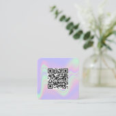 Holographic QR Code Business Logo Business Card Quadratische Visitenkarte (Stehend Vorderseite)