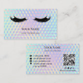 Holographic QR code Lash Technician Visitenkarte (Vorne/Hinten)