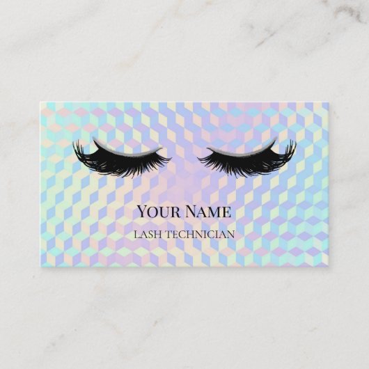 Holographic QR code Lash Technician Visitenkarte (Vorderseite)