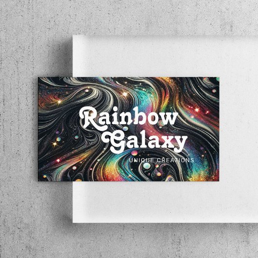 Holographic Rainbow Glitter 70s Galactic Creative Visitenkarte