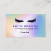 Holographic Rainbow Lash Tech Beauty Salon Visitenkarte (Rückseite)