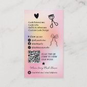 Holographic rainbow unicorn Lash Tech QR Code Visitenkarte (Rückseite)