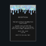 Holographic Reception Details Bar or Bat Mitzvah Begleitkarte<br><div class="desc">Holographic Reception Details Bar or Bat Mitzvah Enclosure Card</div>