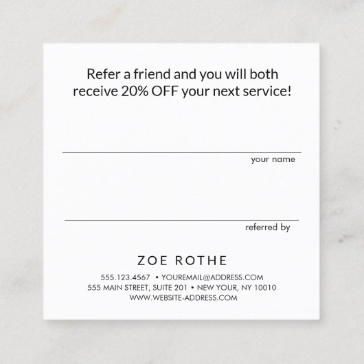 Holographic Refer a Friend Reference Card Empfehlungskarte (Rückseite)