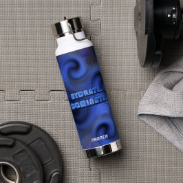 Holographic Retro Swirl Blue Neon Fitness 2026 Gym Trinkflasche