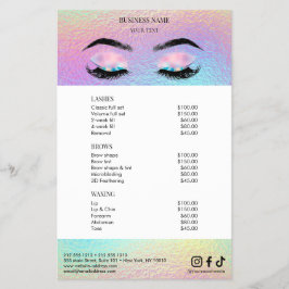 Holographic Salon Price List Menu Flyer