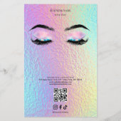 Holographic Salon Price List Menu Flyer (Hinten)