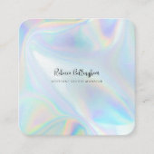 Holographic Script Business Owner Modern Quadratische Visitenkarte (Vorderseite)