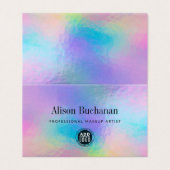 Holographic Script Manager Rainbow Iridescent Visitenkarten (Außenseite Aufgefaltet)