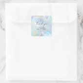 Holographic Script Wedding Vielen Dank Quadratischer Aufkleber (Tasche)