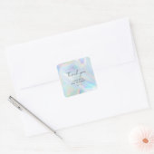 Holographic Script Wedding Vielen Dank Quadratischer Aufkleber (Umschlag)