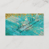 Holographic Signature Script Modern Glam Glitter Visitenkarte (Vorderseite)