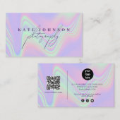 Holographic Signature Script QR Code Social Media  Visitenkarte (Vorne/Hinten)