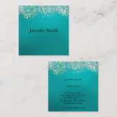 Holographic Silver Glitzer Blue Makeup Artist Quadratische Visitenkarte (Vorne/Hinten)