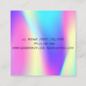 Holographic Silver Glitzer Tropfen Ihr Logo hinzuf Quadratische Visitenkarte (Rückseite)