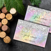 Holographic Silver Glitzer Tropfens Makeup Artist Visitenkarte