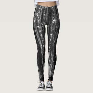 Holographic Silver Gray Tinsel Glam #1 #wall #art Leggings