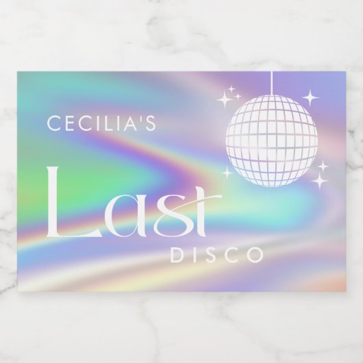 Holographic Space Last Disco Bachelorette Schaumweinetikett (Einzelnes Label)