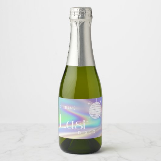 Holographic Space Last Disco Bachelorette Schaumweinetikett (Vorderseite)