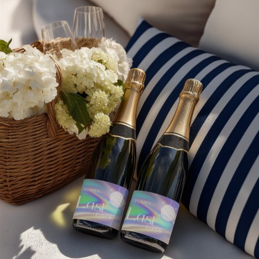 Holographic Space Last Disco Bachelorette Schaumweinetikett