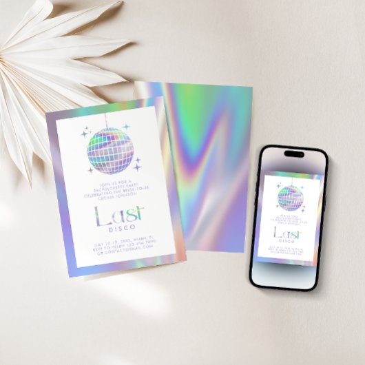 Holographic Space Last Disco Junggeselinnen-Abschi Einladung