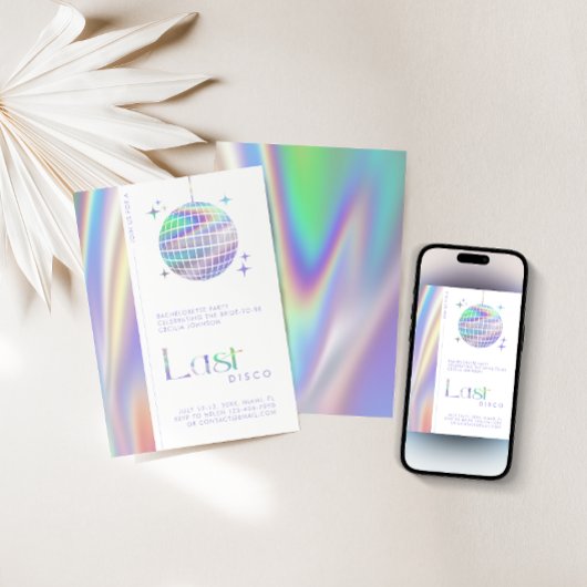 Holographic Space Last Disco Junggeselinnen-Abschi Einladung